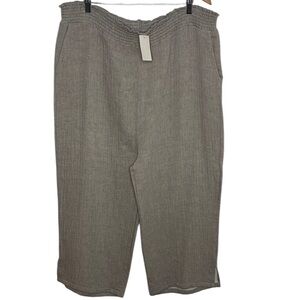 New Amaryllis Tan Carolee Smocked Waist Pant Women Plus Size 2X